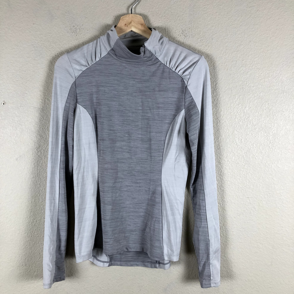 Mondetta Sweatshirt Sweater Women Small Gray Heathered Colorblock Yoga Sporty